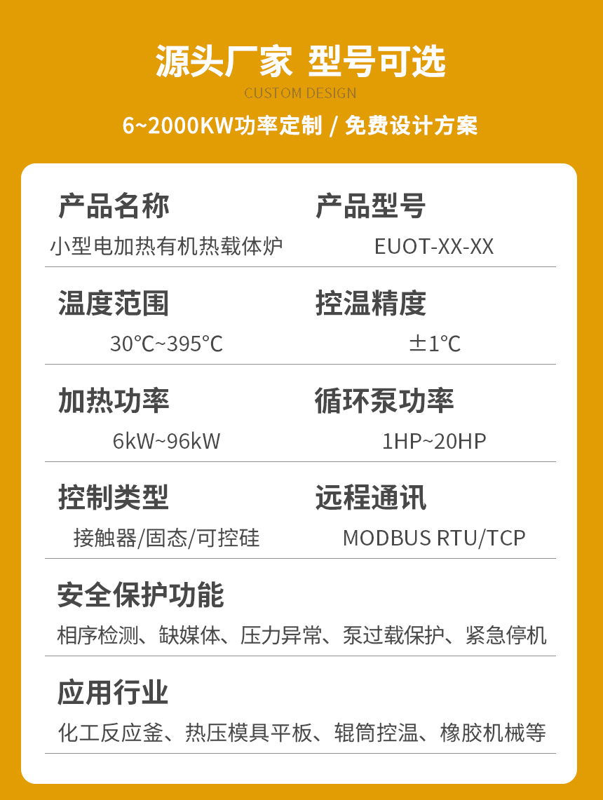 小型有機熱載體鍋爐參數